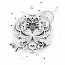 line spread into dots tattoo design idea