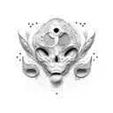 line spread into dots tattoo design idea