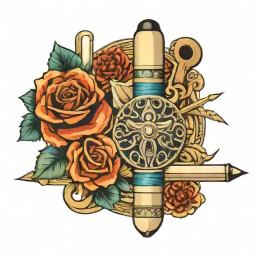 date tattoo pool cue tattoo design idea