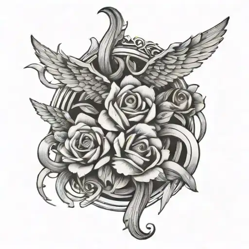 hard life intertwined tattoo design idea