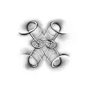 Musical notes intertwined with a DNA double helix tattoo design idea