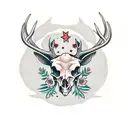 deer half alive half skull tattoo design idea