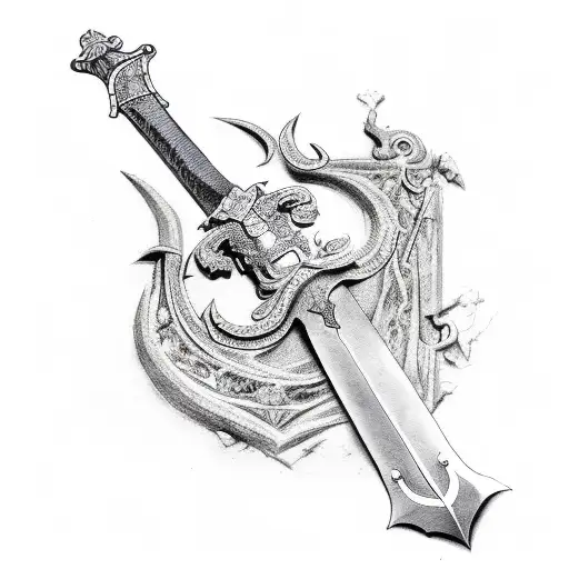 sword in stone  tattoo design idea