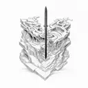 sword in stone  tattoo design idea