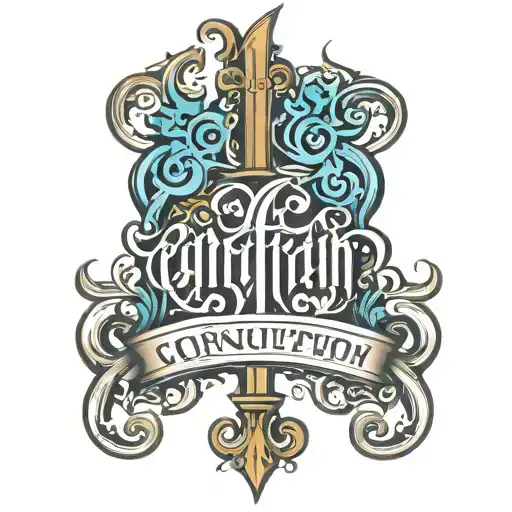 Name "Concepcion" in ambigram font tattoo design idea