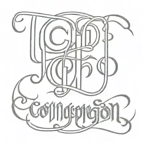 Name "Concepcion" in ambigram font tattoo design idea