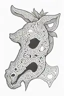 donkey jawbone tattoo design idea