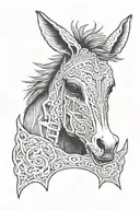 donkey jawbone tattoo design idea