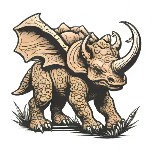 simple triceratops tattoo tattoo design idea