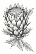 king protea flower tattoo design idea