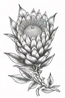 king protea flower tattoo design idea