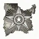 Intricate geometric design incorporating elements of the Arizona State flag tattoo design idea