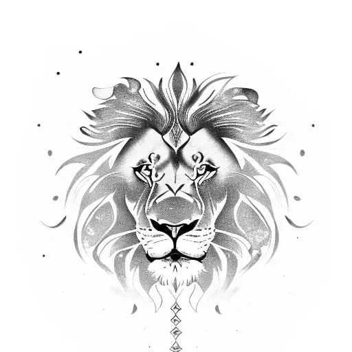 Lion with blue eyes tattoo design idea
