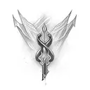 curved dagger tattoo design idea