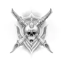 curved dagger tattoo design idea