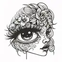girl crying tattoo design idea