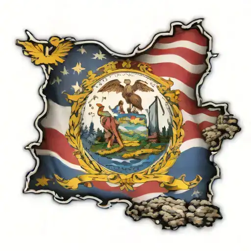 west virginia and north carolina flag tattoo design idea