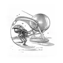 alien abducting a man  tattoo design idea