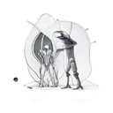 alien abducting a man  tattoo design idea