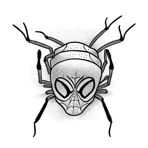 A traditional spider sitting on a bookshelf filled with potted plants tattoo design idea