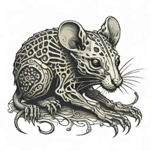 Neo traditional rat skeleton tattoo design idea