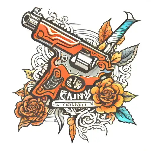 gun tattoo design idea