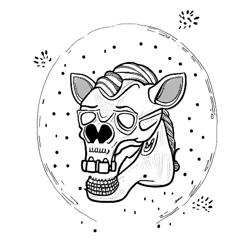 bojack horseman half skull half bojack  tattoo design idea