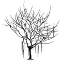 A majestic weeping willow tree with its branches reaching towards the stars tattoo design idea