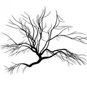 A majestic weeping willow tree with its branches reaching towards the stars tattoo design idea