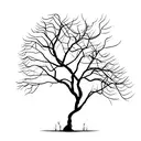 A majestic weeping willow tree with its branches reaching towards the stars tattoo design idea