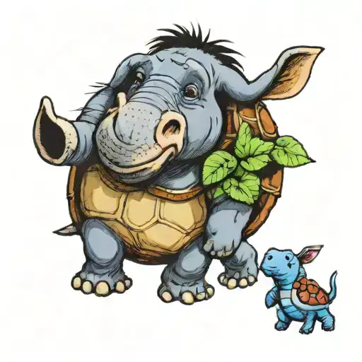 Eeyore with turtle shell  tattoo design idea