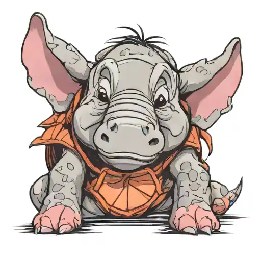 Eeyore in turtle shell tattoo design idea