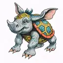 Eeyore in turtle shell tattoo design idea