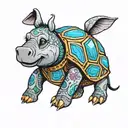 Eeyore in turtle shell tattoo design idea