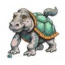 Eeyore in turtle shell tattoo design idea
