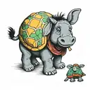 Eeyore with turtle shell  tattoo design idea