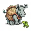 Eeyore with turtle shell  tattoo design idea