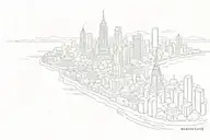 skyline of bangkok tattoo design idea