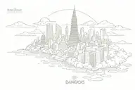 skyline of bangkok tattoo design idea