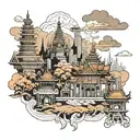 skyline of bangkok tattoo design idea