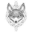 Celtic knot fox tattoo design idea