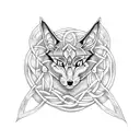 Celtic knot fox tattoo design idea