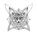 Celtic knot fox tattoo design idea