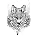 Celtic knot fox tattoo design idea