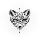 Celtic fox tattoo design idea