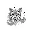 Celtic fox tattoo design idea