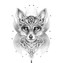 Celtic fox tattoo design idea