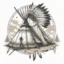 native american tipi tattoo design idea