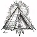 native american tipi tattoo design idea