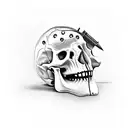 cowboy skull with a bullet hole in the head tattoo design idea